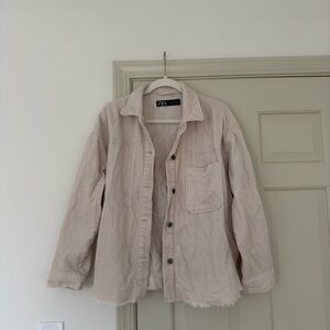 Zara Light Beige Corduroy Jacket